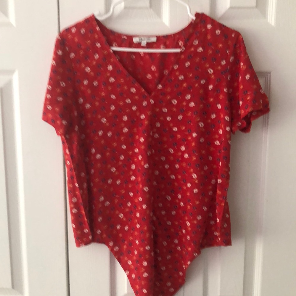 Madewell Red Floral Women's Top